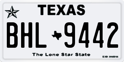 TX license plate BHL9442