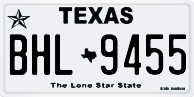 TX license plate BHL9455