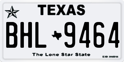 TX license plate BHL9464