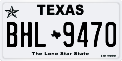 TX license plate BHL9470