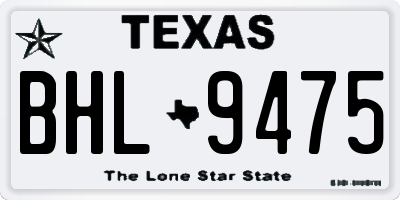 TX license plate BHL9475