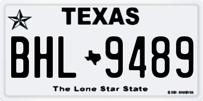 TX license plate BHL9489
