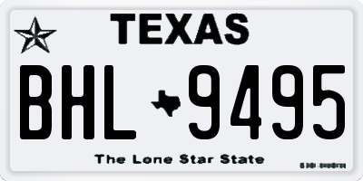 TX license plate BHL9495