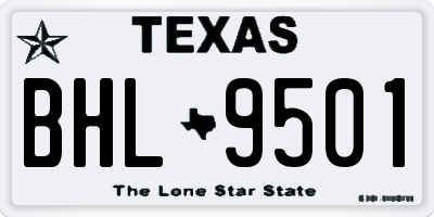 TX license plate BHL9501