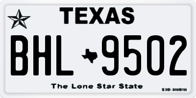 TX license plate BHL9502