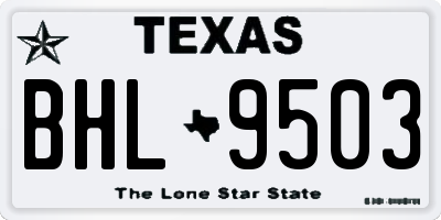TX license plate BHL9503