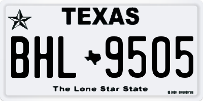 TX license plate BHL9505
