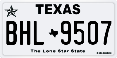 TX license plate BHL9507