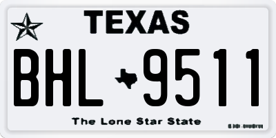TX license plate BHL9511