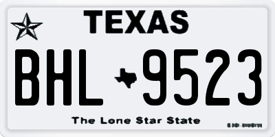 TX license plate BHL9523