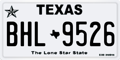 TX license plate BHL9526