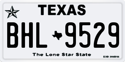 TX license plate BHL9529