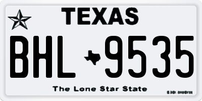 TX license plate BHL9535