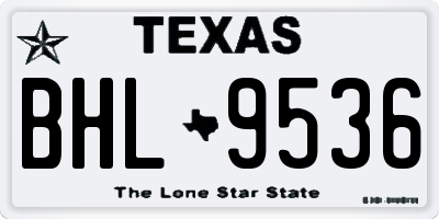 TX license plate BHL9536