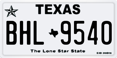 TX license plate BHL9540
