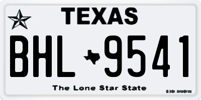 TX license plate BHL9541