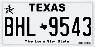 TX license plate BHL9543