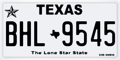 TX license plate BHL9545