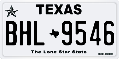 TX license plate BHL9546