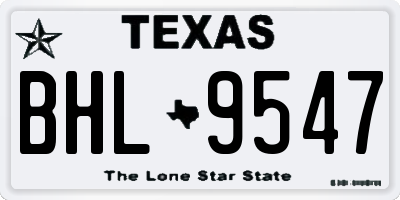 TX license plate BHL9547