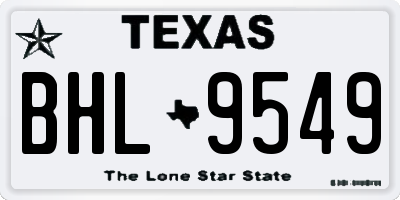 TX license plate BHL9549