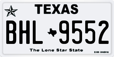 TX license plate BHL9552