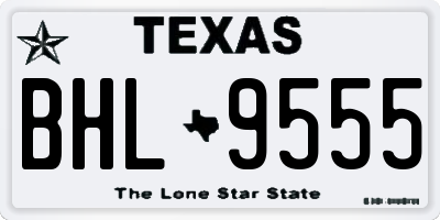 TX license plate BHL9555