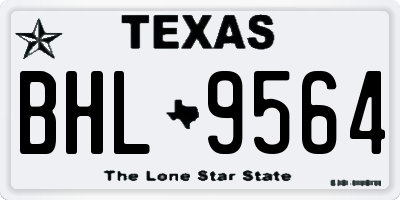 TX license plate BHL9564