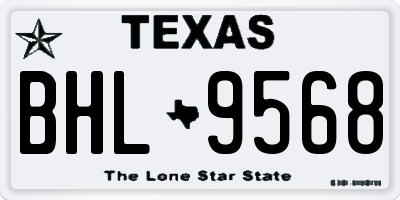 TX license plate BHL9568
