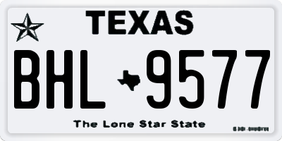 TX license plate BHL9577