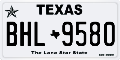 TX license plate BHL9580