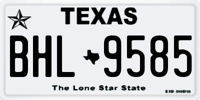 TX license plate BHL9585