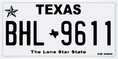 TX license plate BHL9611