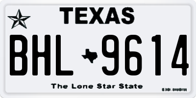 TX license plate BHL9614