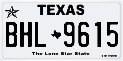 TX license plate BHL9615