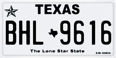 TX license plate BHL9616