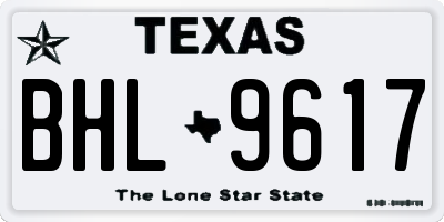 TX license plate BHL9617
