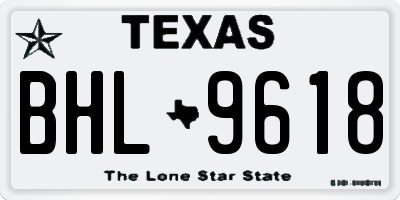 TX license plate BHL9618