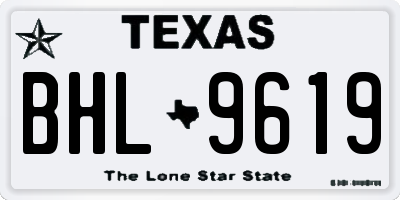 TX license plate BHL9619