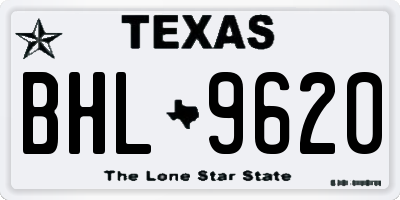 TX license plate BHL9620