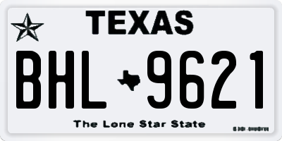 TX license plate BHL9621
