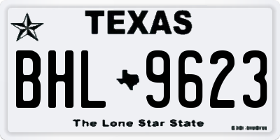 TX license plate BHL9623