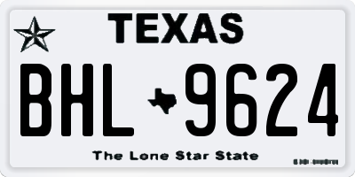 TX license plate BHL9624