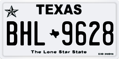 TX license plate BHL9628