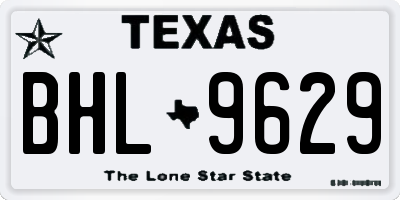 TX license plate BHL9629