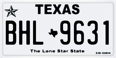 TX license plate BHL9631