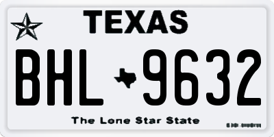 TX license plate BHL9632