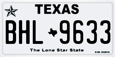 TX license plate BHL9633