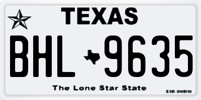 TX license plate BHL9635