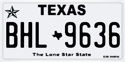 TX license plate BHL9636